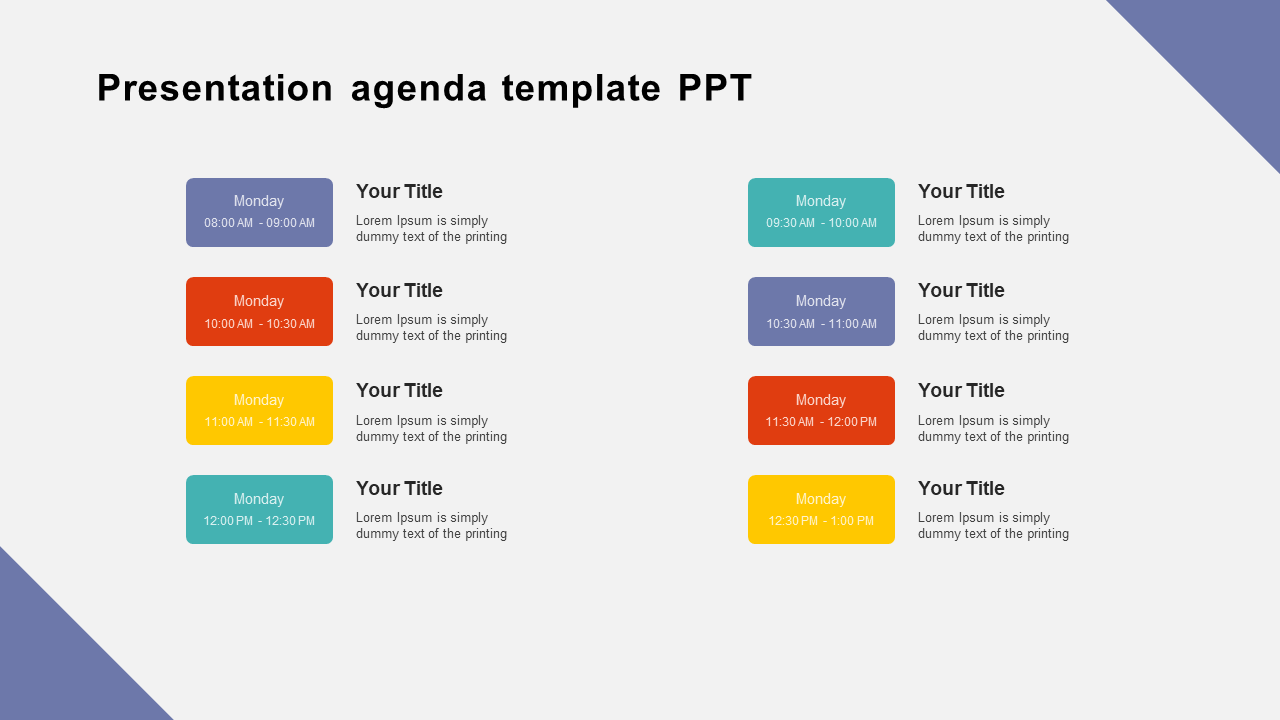 Creative Presentation Agenda Template PPT Design